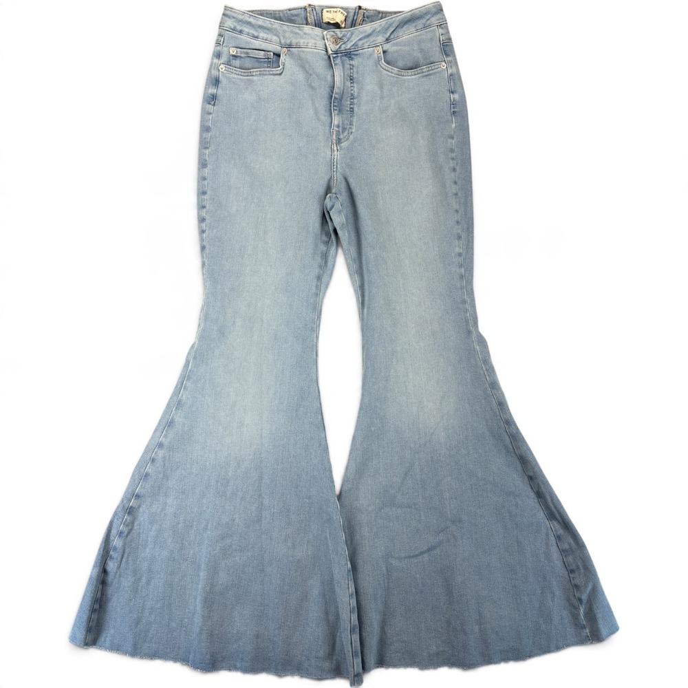 Free People CRVY Flare Jeans Womens 32 Light Wash High Rise Bell Bottom Boho 70s
